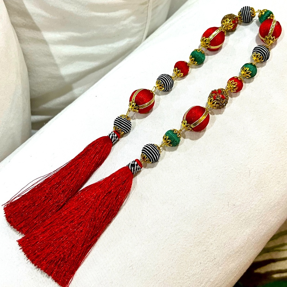 Mackenzie Childs Red Tassel Garland